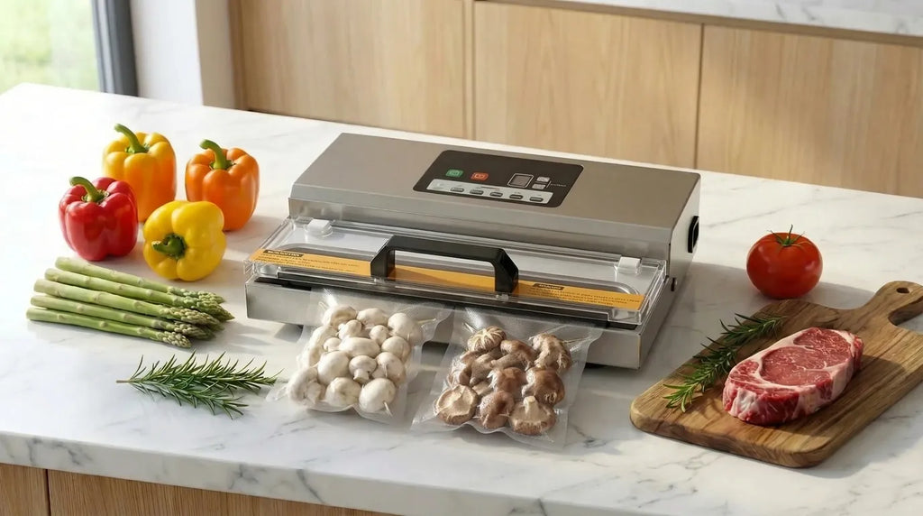 vakuovačka, která vakuuje čerstvé houby