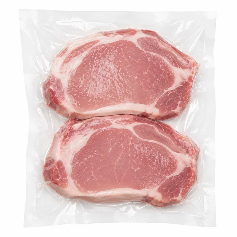 Pièces of porc emballées sous vacuum en řeznictví